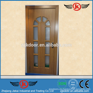 JK-P9098 pvc puerta de baño precio / pvc ventana y puerta perfil puerta / armario puerta laminado diseño